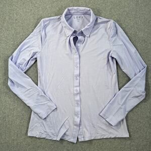 LOFT Ann Taylor Purple Button Down Shirt Long Sleeve Women's X-Small Collared